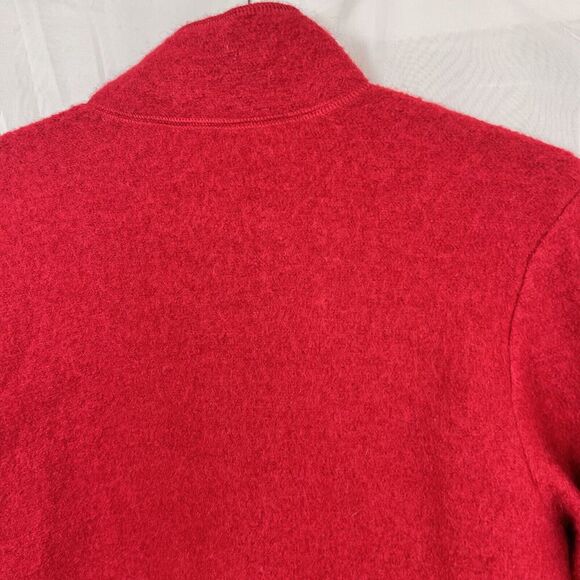 Coldwater Creek 100% wool zip up jacket womens MD cherry red embroidered winter - Picture 6 of 9
